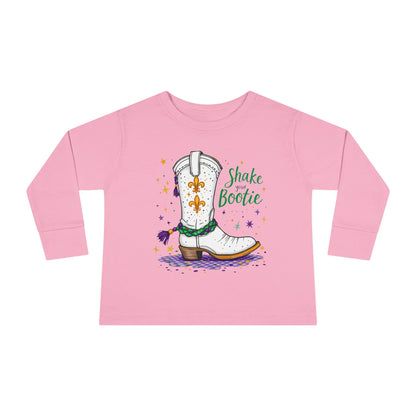 Toddler Tee Cowboy Boot Mardi Gras Long Sleeve