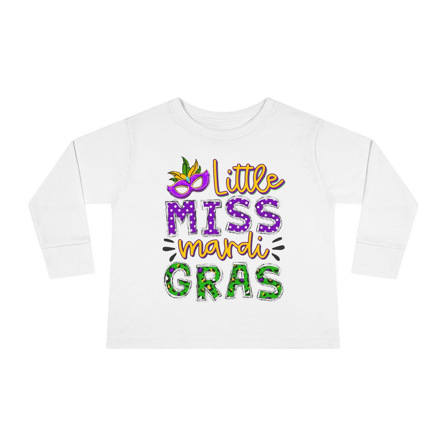 Toddler Tee - Little Miss Mardi Gras Design