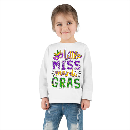 Toddler Tee - Little Miss Mardi Gras Design