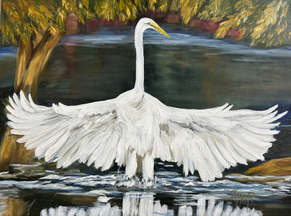 OH HAPPY DAY!! (Egret with Wings)