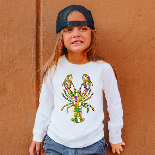 Toddler Tee -Crawfish Mardi Gras Design